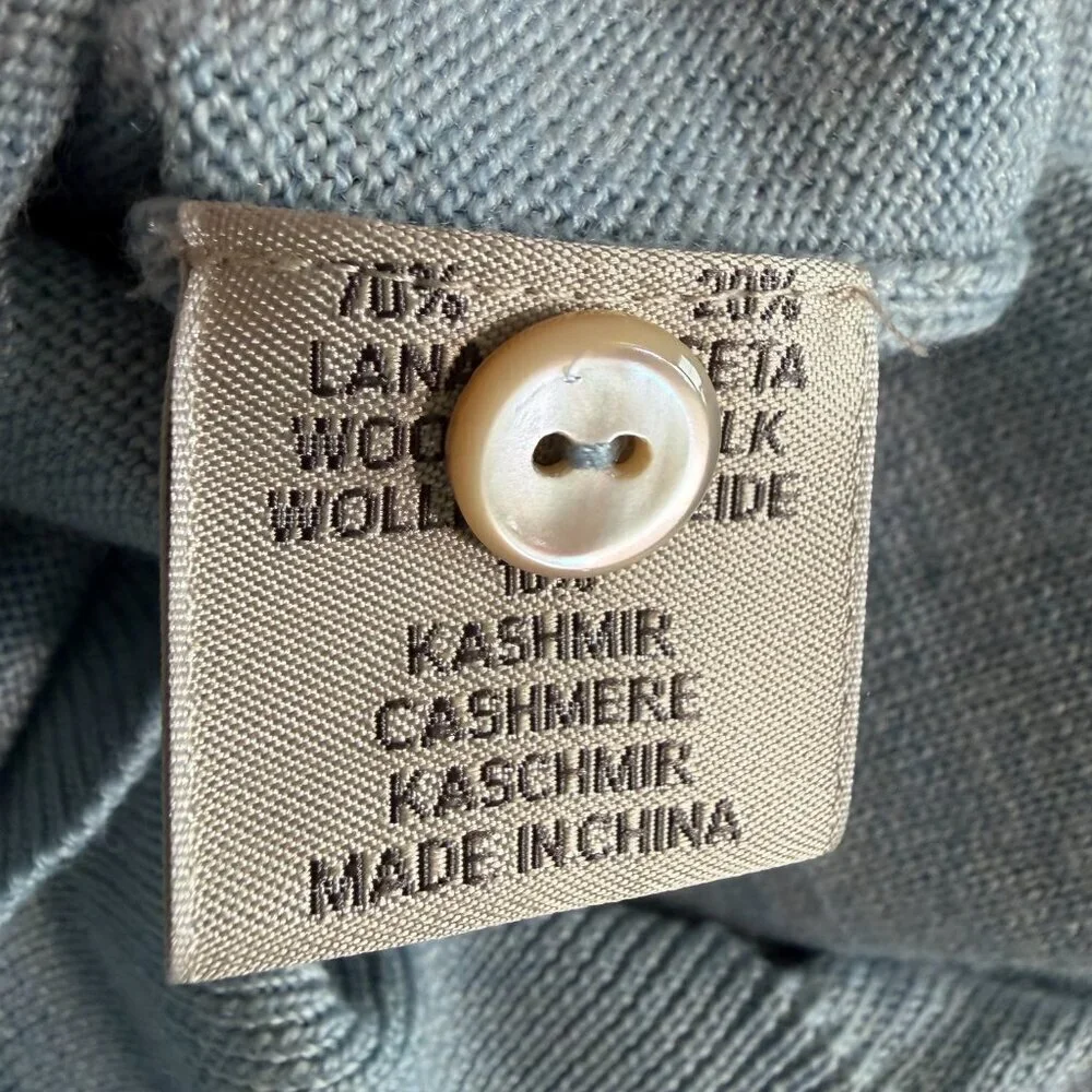 PETER MILLAR Cashmere Silk Merit Club Golf Resort Polo Pullover Sweater Blue XL